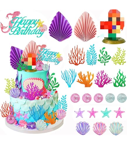 24 plugin decorativi per cupcake, 2 biglietti decorativi, plug-in per torte con delfini, decorazioni per torte a tema oceano, decorazioni per feste
