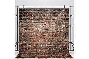 LYWYGG 8x8FT Backsteinmauer Foto Hintergrund Braune Backsteinmauer Familienfeier Party Hintergrund Baby Prop Fotografie Brauner Hintergrund Fotostudio Hintergrund Studio Hintergrund CP-312-0808