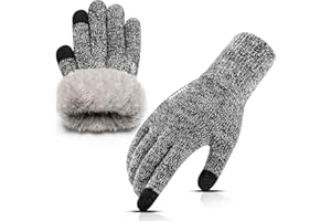 Rahhint Guanti Invernali Uomo Donna - Guanti Termici Uomo Antiscivolo - Guanti Lana Touch Screen Donna Guanti da Sci Smartphone Computer