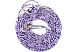 YINYOO 2m Long KZ ZS10 Pro IEM Earphones Cable, KBEAR JunTian in Ear Monitor Cable, 16 Core 5N OCC Silver-Plated Headphone Extension Cords for CCZ Melody, Audiophile and Musician, Drummer (2pin, 3.5mm Plug)