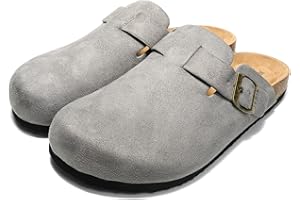 JOMIX Sabots Homme avec Boucle Chaussons Homme Pantoufles Homme Sandales Homme Élégant Chaussures à Semelle en Liège Confortable pour Intérieur et Extérieur