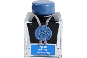 Jacques Herbin 15513JT- Un flacon d'encre pailletée argent 1798 pour stylo-plume, roller, plume de verre et porte-plume 50 ml, Kyanite du Népal