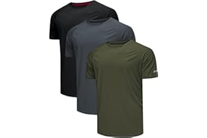QAYMZUMD 3 Pack Men T Shirts Gym T Shirts for Men Running Men's T Shirts Sport Tops for Men Dry-Fit Athletic T Shirts Breathable Activewear Shirts Working Shirt T Shirts for Men UK Multipack