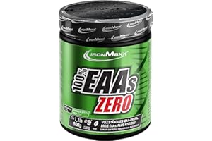 IronMaxx 100% EAAs Zero - Aminoacidi in polvere- integratore a base degli 8 aminoacidi essenziali con alto contenuto di BCAA- vegano- senza zuccheri- gusto: Mela Verde - Alta Dose- 500g