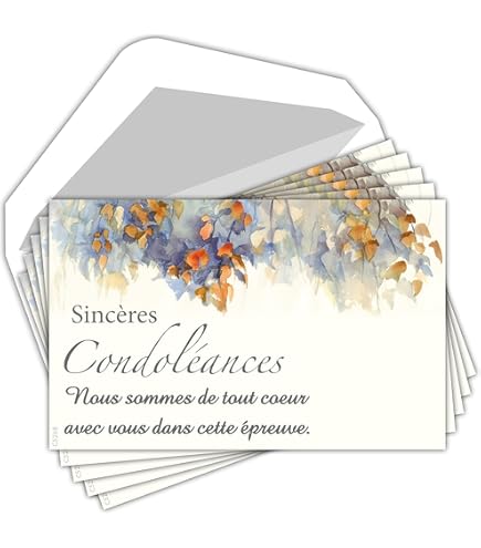 Afie Carte Sincères Condoléances Petit Forat Gris Décès Deuil Paysage