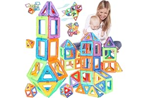 AKONE Magnetyczne klocki, zabawki dla dzieci od 3, 4, 5, 6, 7, 8 lat, dla chłopców i dziewczynek, magnetyczne klocki budowlane, 38 części