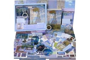 Funto Kit per Scrapbooking (116 PCS), Serie Pittura a Olio - Brezza del Mattino, Perfetto per Materiali Bullet Scrapbooking, Planner DIY Arts Craft Collage