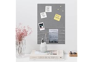 Navaris Tableau d'affichage en velours - Panneau mural 44 x 30 cm avec 6x punaise - Tableaux mémo en velours pour photo notes - Déco bureau maison