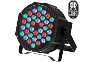 HOLDLAMP RGB Focos LED Par con 36 LED, Luces de Discoteca con Control DMX y Activación de Sonido, Iluminación de escenarios Par para Fiestas DJ Discoteca Bar- 1PCS