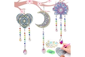 TATEANGNIK Diamand Painting Bastelset Kinder Mädchen Ab 8 9 10 11 12 Jahre, Suncatcher Windspiel Basteln Geschenk Mädchen Kinder 6 7 8 9 Jahre, Kreative Bastelset Spielzeug Mädchen Geschenke 7 8 9 10 11 12 Jahre