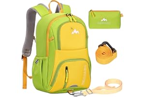 ONETOALL Kinderrucksack 10L für Mädchen Jungen mit Brustgurt, Wanderrucksack Kinder mit Sicherheitsleine, Kindergartenrucksack mit Federmäppchen, Rucksack Kinder ab 3 Jahre für Wandern Schule Reisen