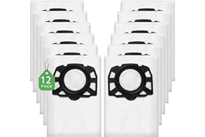 ISINLIVE 12 Stück KFI 357 Staubsaugerbeutel für Kärcher WD2Plus/WD3/KWD1 /KWD2/KWD3/MV3/WD3.200-WD3.800M/SE4001/SE4002 Staubsauger,Ersetzt 2.863-314.0,für Nass-/Trockensauger mit Kunststoffdeckscheibe