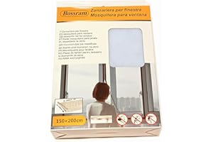 Herran Zanzariera Per Finestra 150 X 200 cm Colore Bianco, Regolabile, Ritagliabile