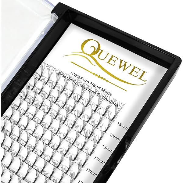 QUEWEL 7D Wimpernfächer – Vorgefächert, Langer Fuß, 0.07 Stärke, 13 Mm, C-Curl, Für Wimpernverlängerung