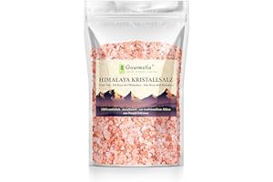 ‎GOURMETIA Gourmetia Himalaya Salz grob 2KG, Rosa Kristallsalz aus Punjab Pakistan, Steinsalz