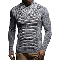 Leif Nelson Men's Knitted Hoodie Pullover - Acrylic & Wool Blend For Warmth And Style