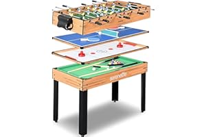 ‎SERENELIFE SereneLife 2/4/5/6-in-1 Multifunktionstisch – inkl. Billardtisch, Tischtennisplatte, Tischkicker, Kickertisch, Airhockey Tisch, Shuffleboard & Bowling Tische – Spieltisch Kinder & Erwachsene
