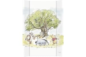 Little Poppets & Co Deluxe Unisex Wedge Anti Roll Nappy Baby Changing Mat with Curved Sides - Disney Winnie The Pooh