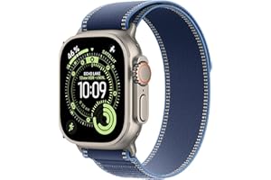 Apple Watch Ultra 3 GPS + Cellular 49 mm Premium Smartwatch für Lauftraining und Kombinationssport mit robustem Titangehäuse in Natur und Trail Loop in Blau/Hellblau (M/L)