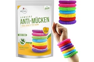 SHOPOS Mückit Mückenschutz Armband – Effektive Mückenabwehr Outdoor für Kinder & Erwachsene 18 Stück – Anti Mücken Draußen, Zeckenschutz & Wespenabwehr - Citronella