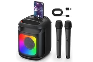 WOWSTAR Karaoke Machine 2 Microphones: Portable Karaoke Machine for Adults Kids - Bluetooth Karaoke Speaker Wireless Microphone for TV - Home Karaoke System for Party Birthday Gift Trussing Truss
