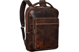 STILORD 'Nicky' Laptop Zaino 13 Pollici in Pelle | Zaino Business per Uomo e Donna | Zaino in Pelle per Lavoro e Viaggi | Praticità e Eleganza, Colore:luino - marrone