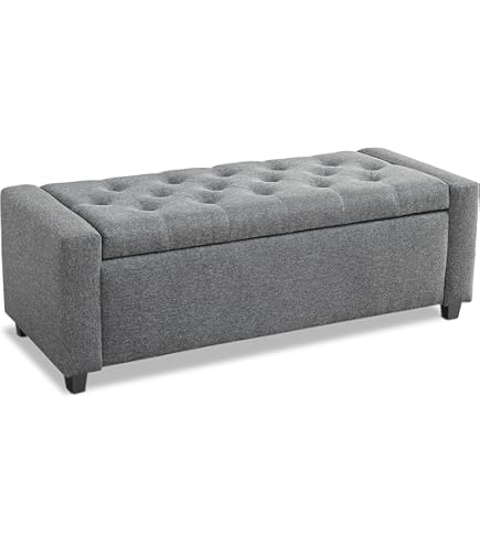 RIGATTO Hocker Mit Stauraum - Gepolsterter Fußhocker Für Wohnzimmer In Öko-Leder