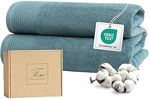 Ferò Set Asciugamani Bagno Grandi di Lusso, 2 Teli Bagno, OEKO-TEX 100% Cotone Premium Low Twist 550 g/m², Telo Doccia Ultra Morbido e Assorbente, Design Italiano, Asciugamani Doccia 70x140cm, Azzurro