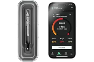CHEF iQ Sense Smart Wireless Meat Thermometer with Ultra-Thin Probe, Unlimited Range Bluetooth Meat Thermometer, Remote Monitoring of BBQ Grill, Oven, Smoker, Air Fryer
