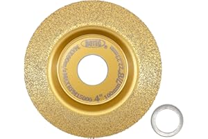 BGTEC Wood Grinding Wheel Angle Grinder Wood Carving Disc Set 4" 100mm with 22.23mm Arbor for Wood Grinding, Beveled