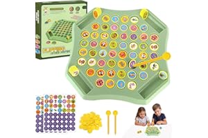 TOGETDREAM Tier Flip Schach Memory Schachspiel, Flip Board Matching Spiel Family Brettspiele Memory Flip Schachspiel Bildungsbrettspiele Gedächtnis Schach Lernspielzeug für Kinder Teenager Vorschule Spielzeug