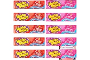 Bubble Gum Bundle With Hubba Bubba Gum 5x Seriously Strawberry (5pcs each), 5x Original (5pcs each) and JenBurr Leaflet