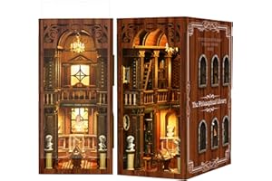 LUMYCE DIY Book Nook Kit: Casas en Miniatura para Montar con Muebles - Maquetas Adultos Decoración Creativa para Estanterías y Luces LED