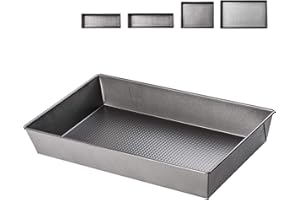 ‎KADAX KADAX Prostokątna forma do pieczenia ze stali z nieprzywierającą powłoką, brytfanna, srebrna blacha do chleba, ciasta, sernika, brownie (40 x 24 x 6 cm)