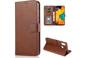 CTIUYA Custodia per Samsung Galaxy A20E, Cover Flip Case in Pelle Custodia Portafoglio con Porta Carte Magnetica Antiurto Protettiva Completa a Libro Cuoio Custodia per Samsung Galaxy A20E,Marrone