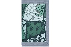 Sundee Kids Dinosaur RFID Trifold Canvas Outdoor Sports Wallet - Perfect for Boys' Festivals & Birthdays