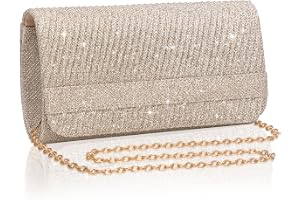 Larcenciel elegant aftonhandväska för kvinna med kedjerem för fest, bröllop, bal, formellt evenemang, 20 x 10 x 6 cm