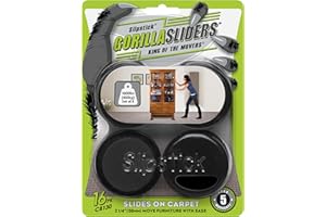 Slipstick GorillaSliders 2-1/4 Inch Round Furniture Sliders for Carpet & Rugs (16 Pack) Premium Reusable Furniture Movers for Sliding Furniture Easily, Plastic Slider Feet Coasters