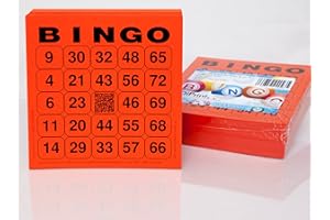 DiPrint Lot de 200 grandes cartes de bingo pour personnes âgées 24 sur 75 avec Joker au centre (rouge)