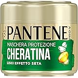 Pantene Pro-V Maschera Capelli Lisci Effetto Seta, Protezione Cheratina, Per Avere Capelli Lisci E Brillanti Fino A 72h Con 1