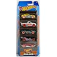 Hot Wheels Car 2023 Track Builder Pack of 5 (Torque Twister, Draftnator, Nerve Hammer, hi-tech Missile, Exotique) Multi - Color
