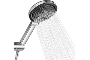 DERW Shower Head with 4 Spray Modes, High Pressure Handheld Showerhead with Anti-Clog Nozzles, Water-Saving Design, Stylish Finish, Fit for Long-Term Use in Home Bathrooms