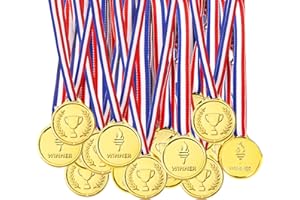 Pllieay 48 Piezas Medallas de Plastico Medallas Niños Deportivas Medallas Winner para Niños Fiesta Deportiva, Competencia, Fiesta, Recompensa