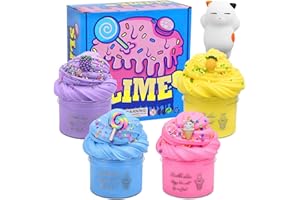 BEIZKNA Fluffy slime butter putty kit cloud giocattolo per bambini stress sollievo set DIY morbido profumato toy per Adulti 4 pack
