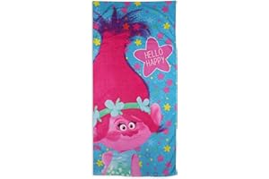 DREAMWORKS Trolls TROLLS5247083 Serviette de plage en micro polyester pour enfant 140 x 70 cm