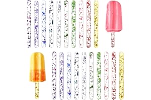 CIATBYYJ 50 Stück Acryl Eisstiele Glatt Cakesicle Sticks,Wiederverwendbare Spiegel Sticks 10 Farben Eisstäbchen für DIY, Kuchenherstellung,Fruchtzwerge Eisstiele