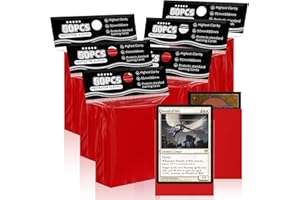 TIOPLIOR Rote matte Kartenhüllen für MTG, 300 Stück perfekt passende Standardkartenhüllen für Trading Card Sportkarten Baseballkarten TCG Magic, Kartenschutz für Mini-Foto, stabil und schön mischbar