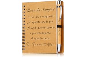 Sinmoe Regali di Ringraziamento per Colleghi Insegnanti Taccuini Tascabili con Penna Quaderni Appunti con Frasi Motivazionali Ispirazione Regali per Donna Amica Laurea Compleanno(Coraggiosa)