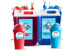 SNOW SHOCK SnowShock Slush Syrup 5L Strawberry & Blue Raspberry 2x Pack | Slushy Concentrate Dilute for Ice Slushie Machine | Refreshing Frozen Drink Mix for Kids Parties, Cafes, Events & Food Vans | Vegan