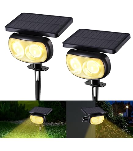 nipify Zonnelampen voor buiten, tuin, 8 stuks, 53 leds, tuinverlichting, IP65 waterdicht, 3 lichtsterktes, warmwit, buitenlamp, padverlichting voor buiten, paden, muur, outdoor